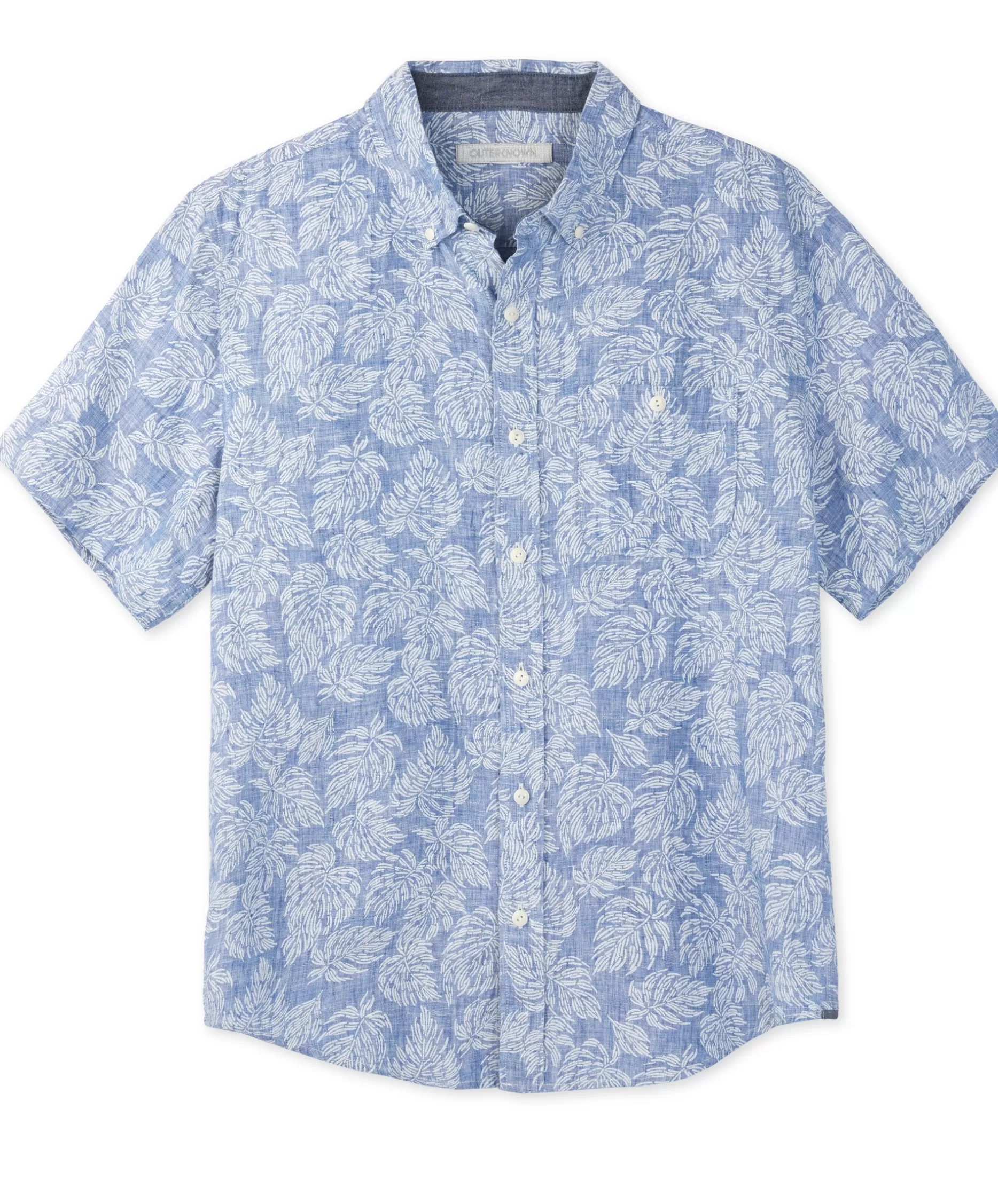 Outerknown Atlantic S/S Linen Shirt Linen Leaves Sale