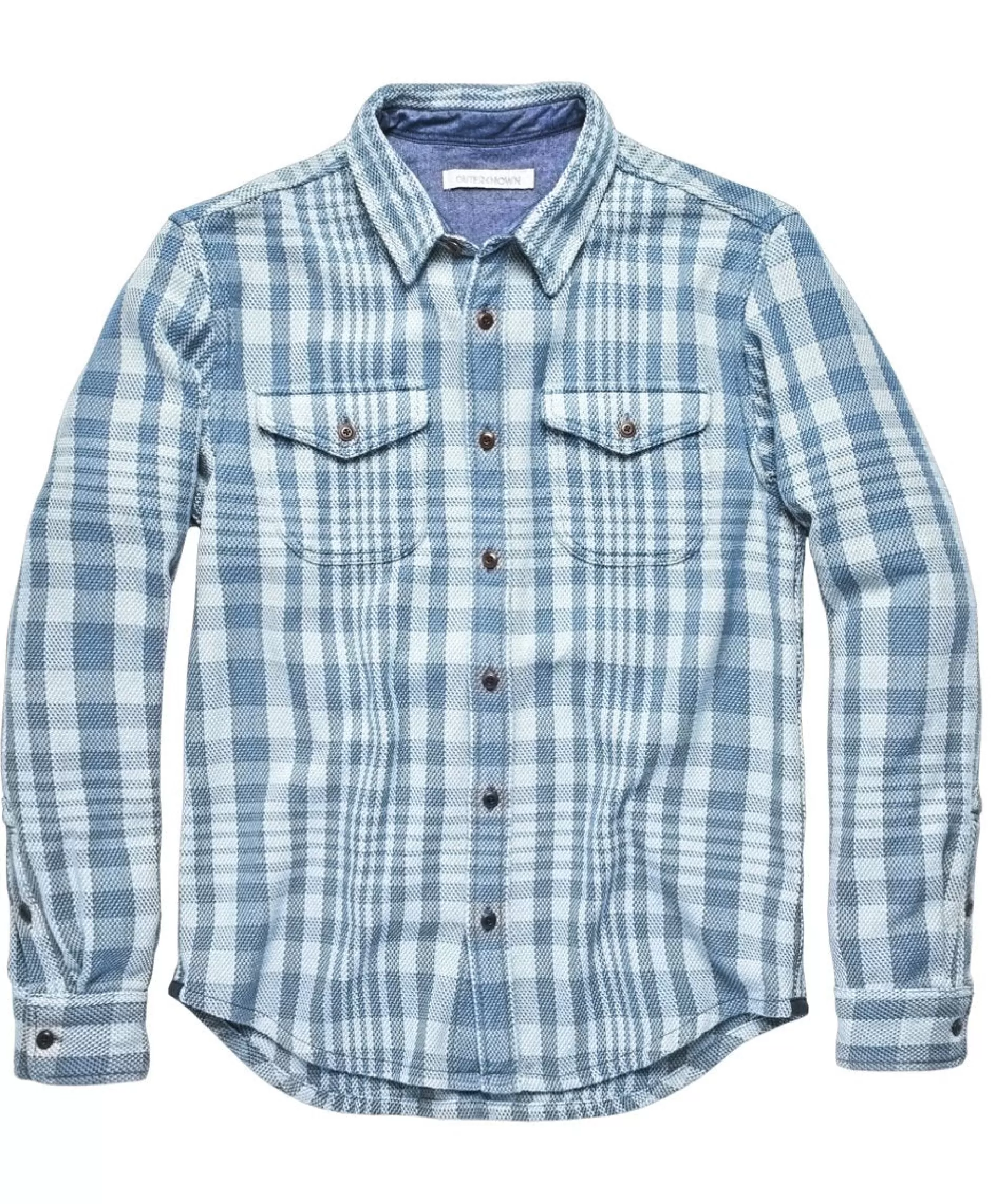 Outerknown Blanket Shirt Adriatic Lucent Plaid Best