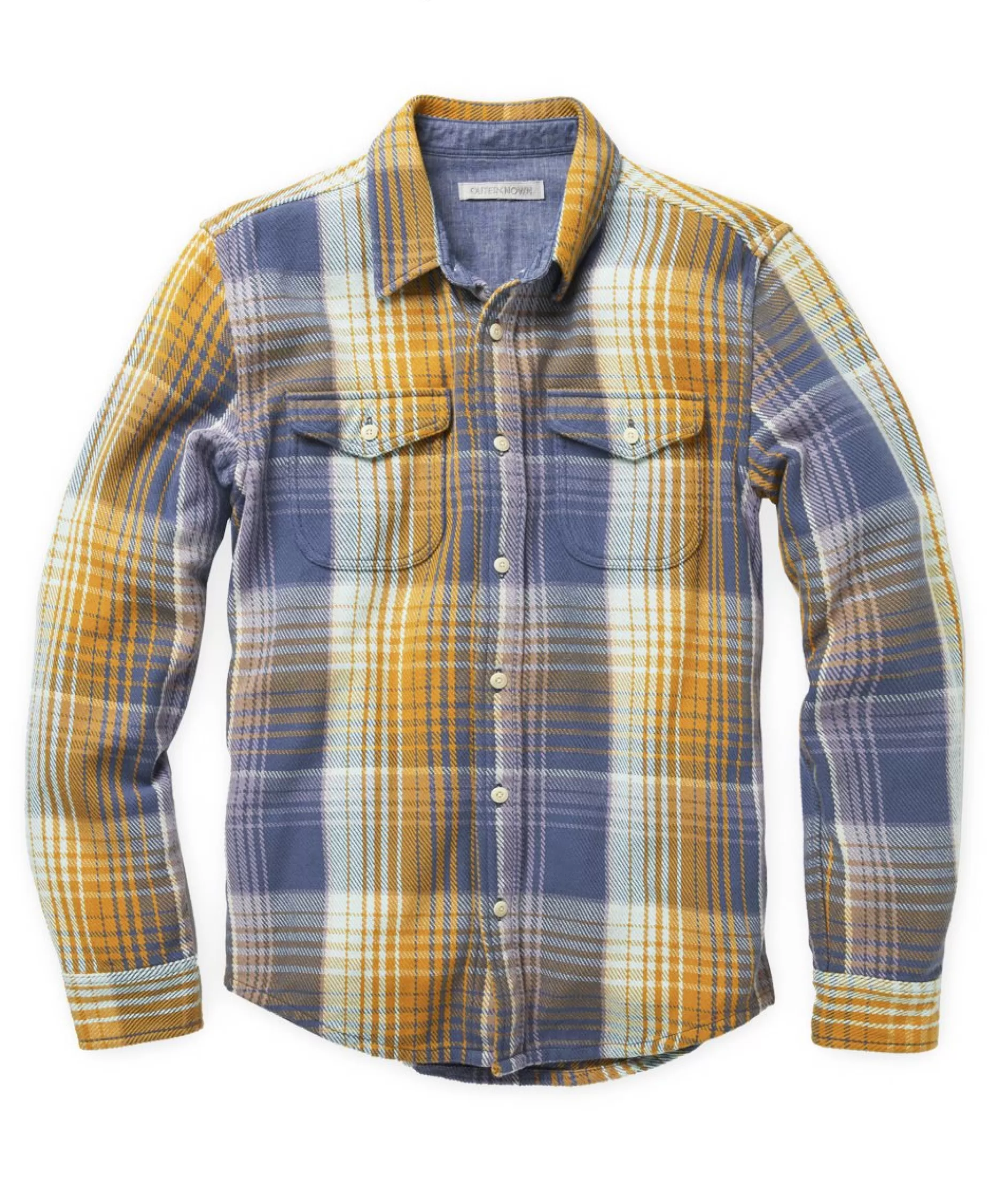 Outerknown Blanket Shirt Cumin Rogue Plaid Flash Sale