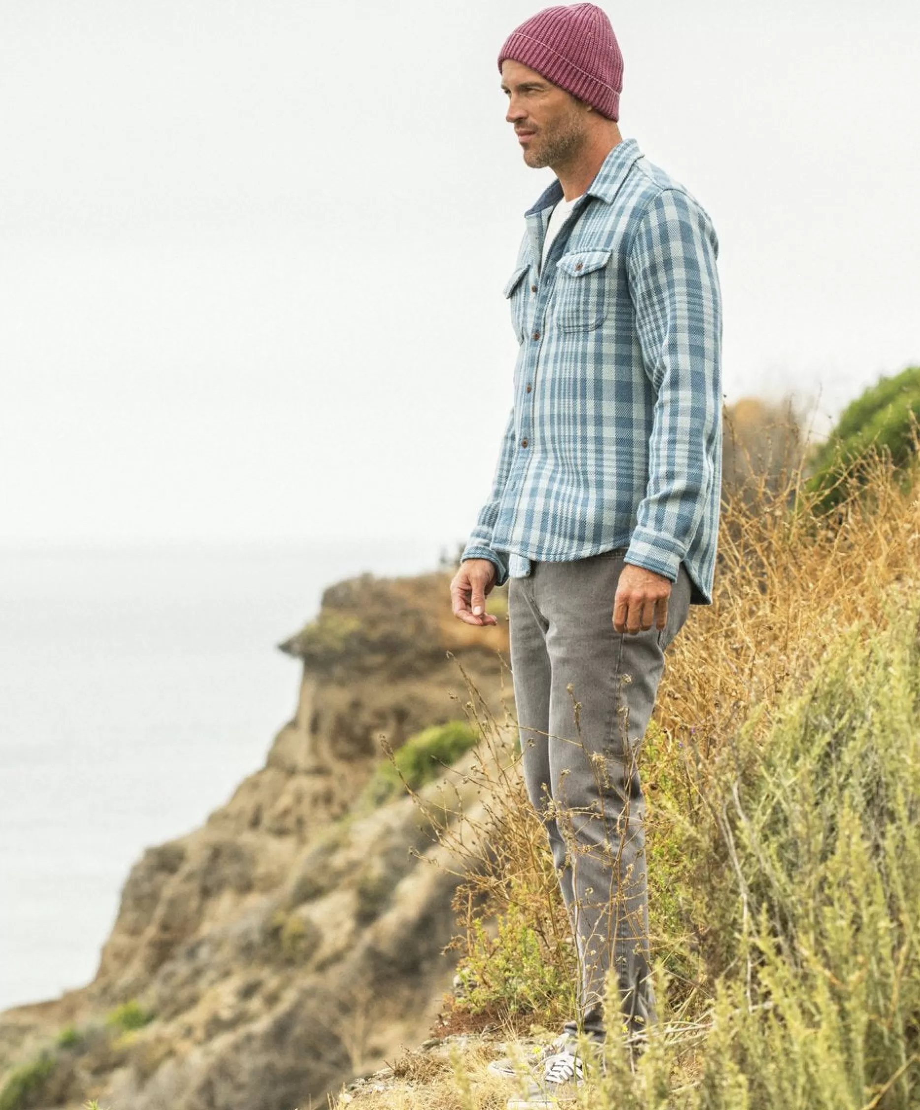 Outerknown Blanket Shirt Adriatic Lucent Plaid Best