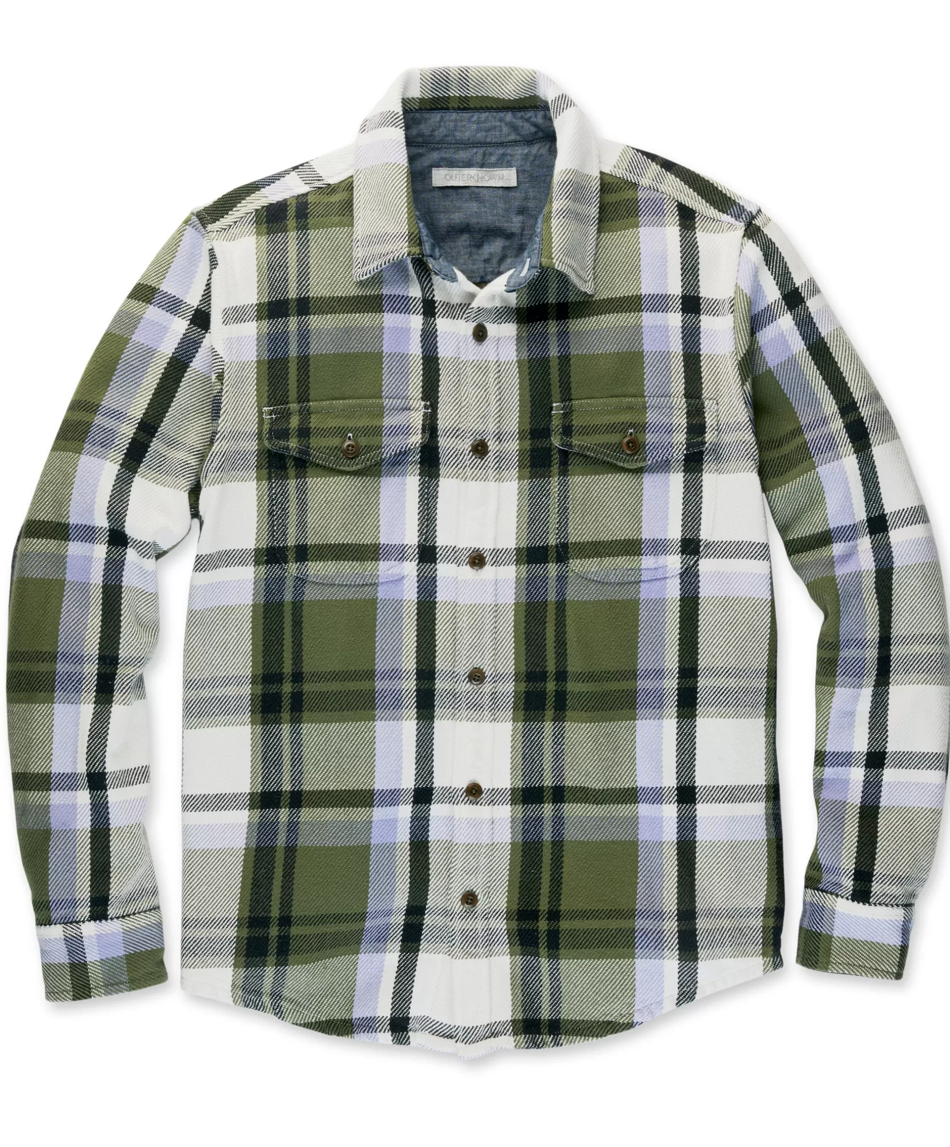 Outerknown Blanket Shirt Faded Olive Essex Plaid Cheap