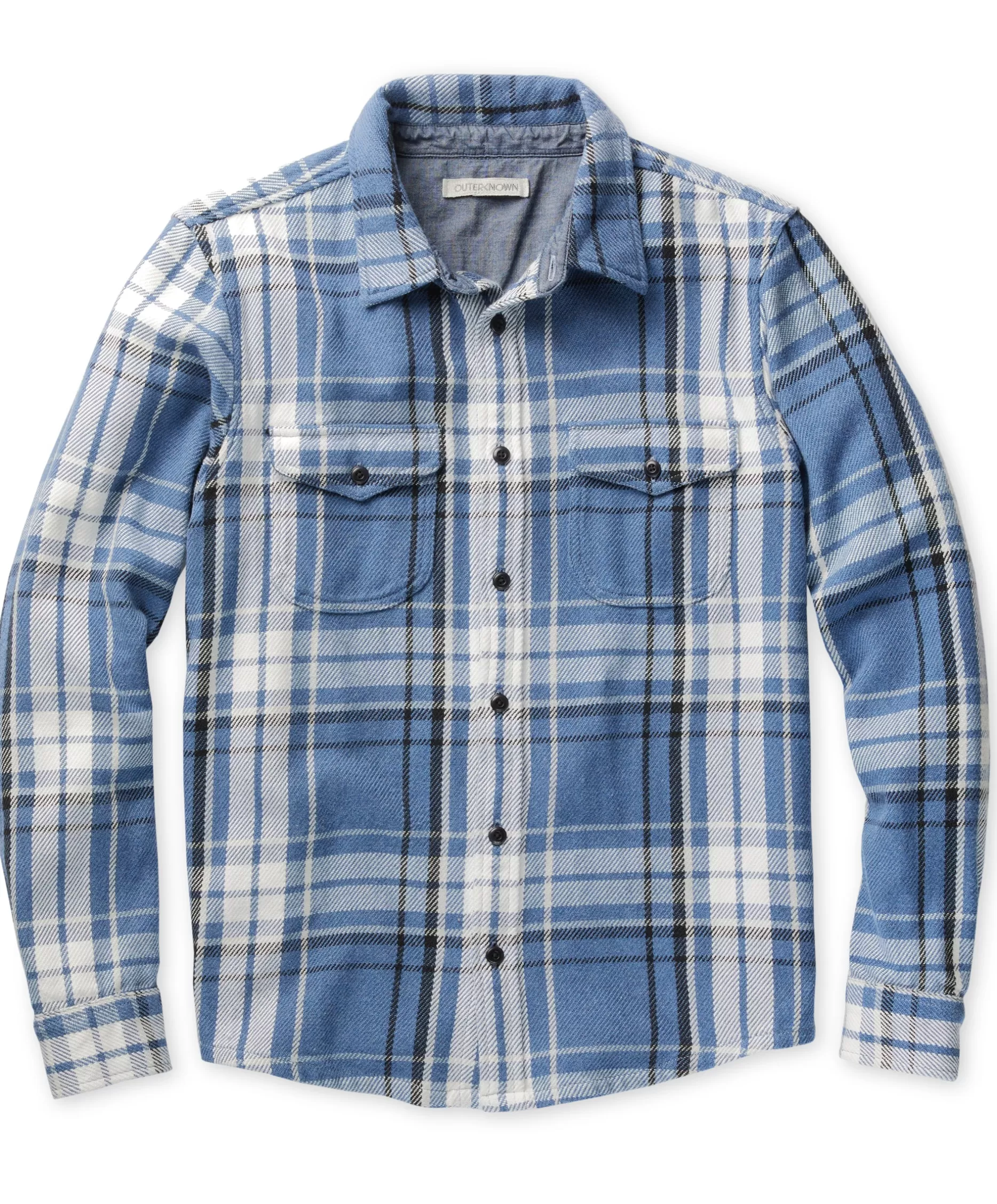 Outerknown Blanket Shirt Heathered Blue Benson Plaid Sale