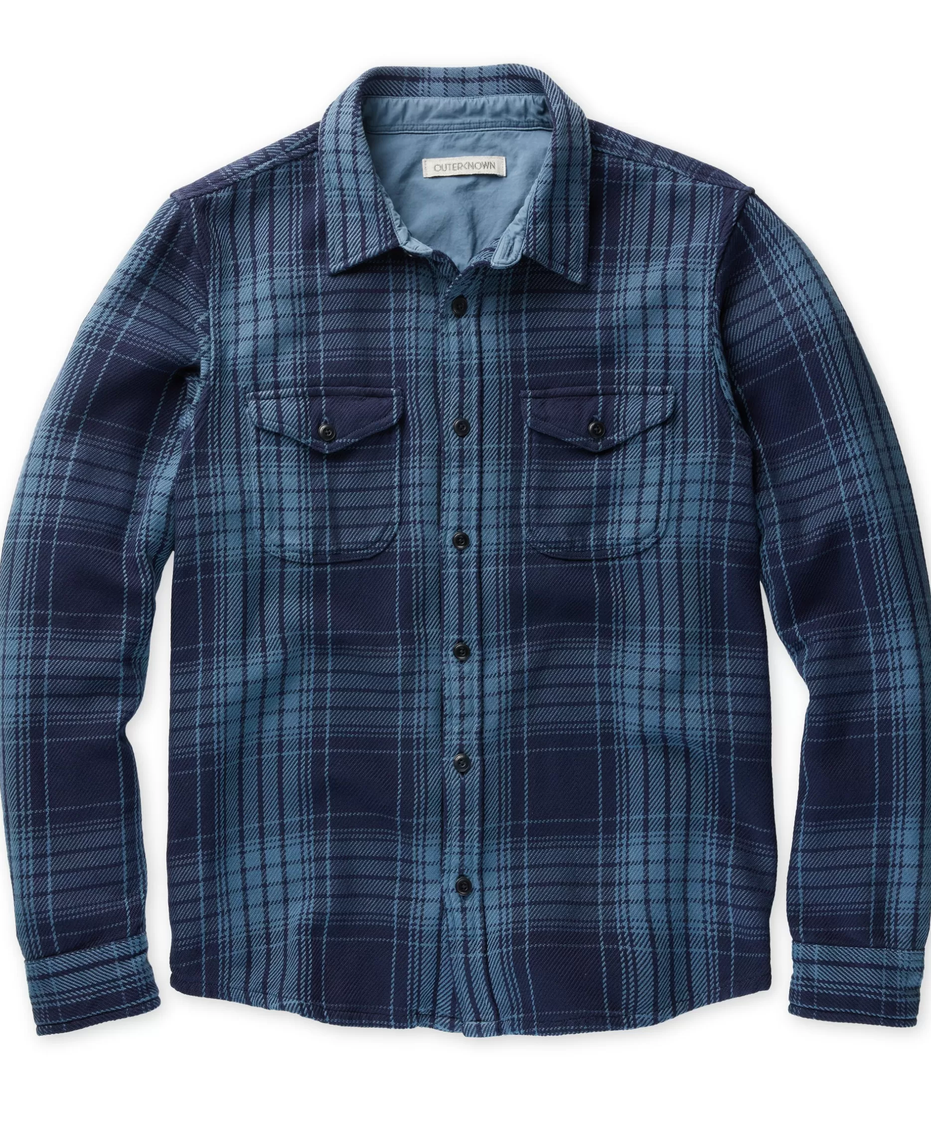 Outerknown Blanket Shirt Dark Denim Bigbury Plaid Best