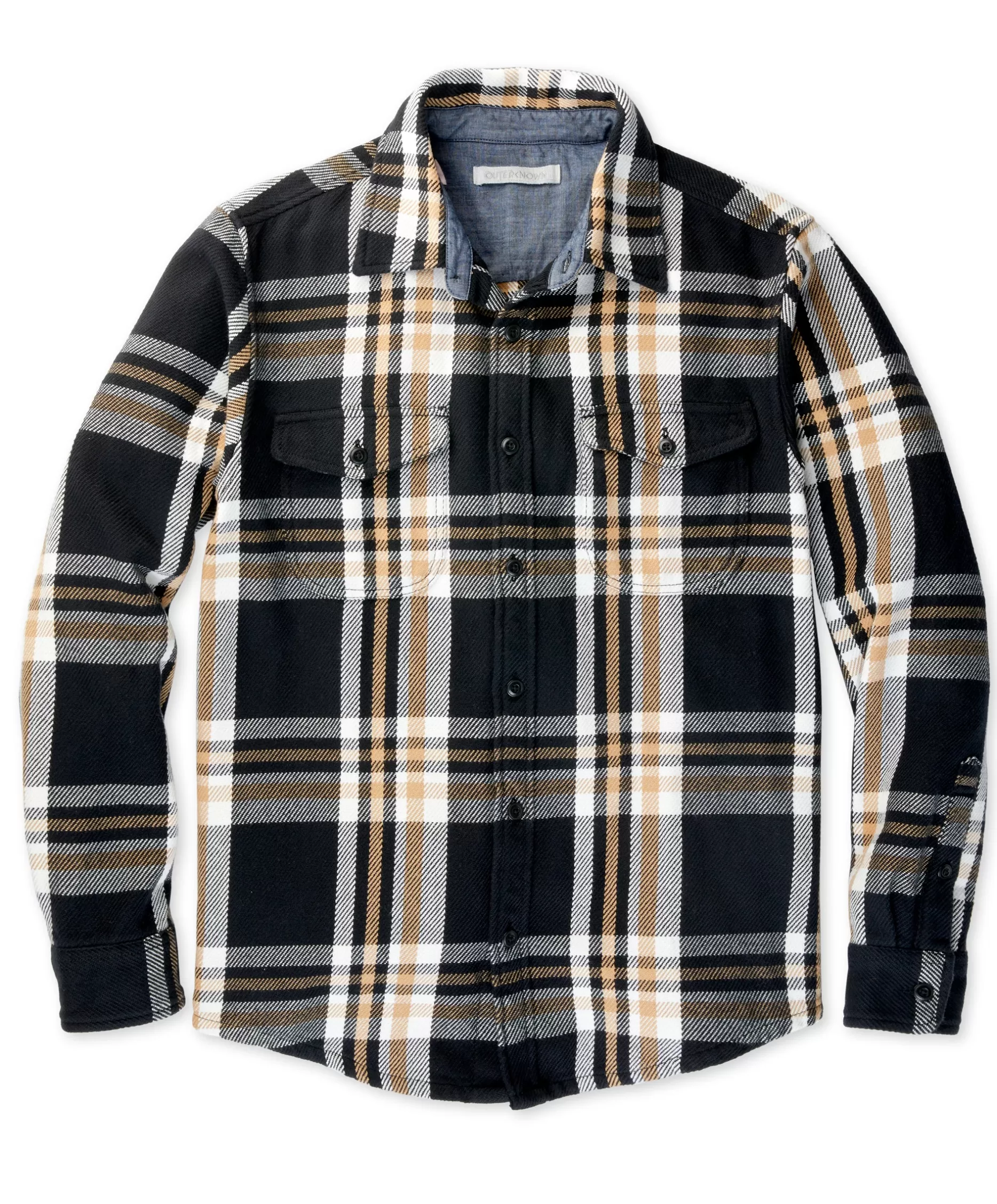 Outerknown Blanket Shirt Pitch Black Cabin Plaid Flash Sale