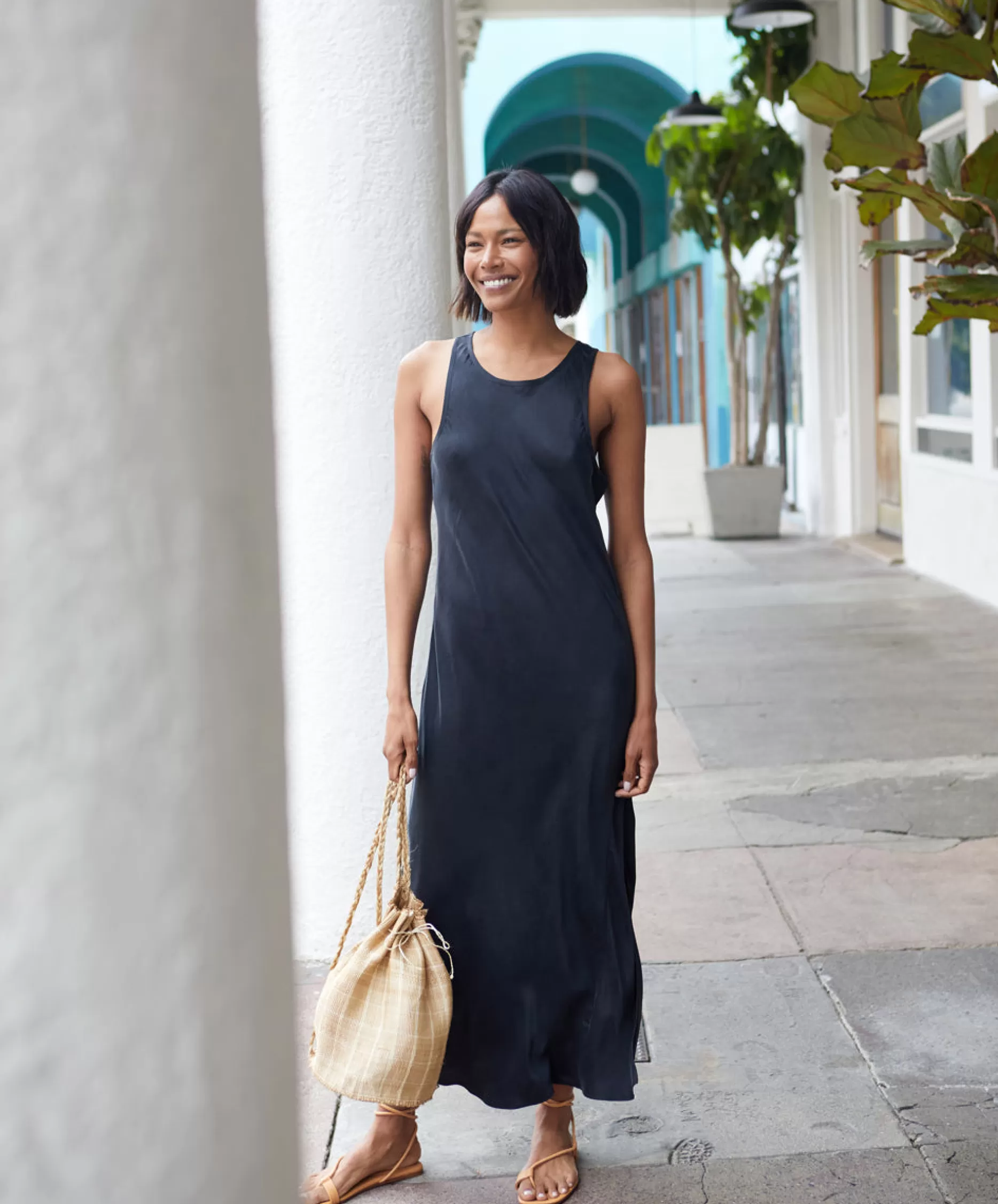 Outerknown Ellison Midi Dress Pitch Black Online