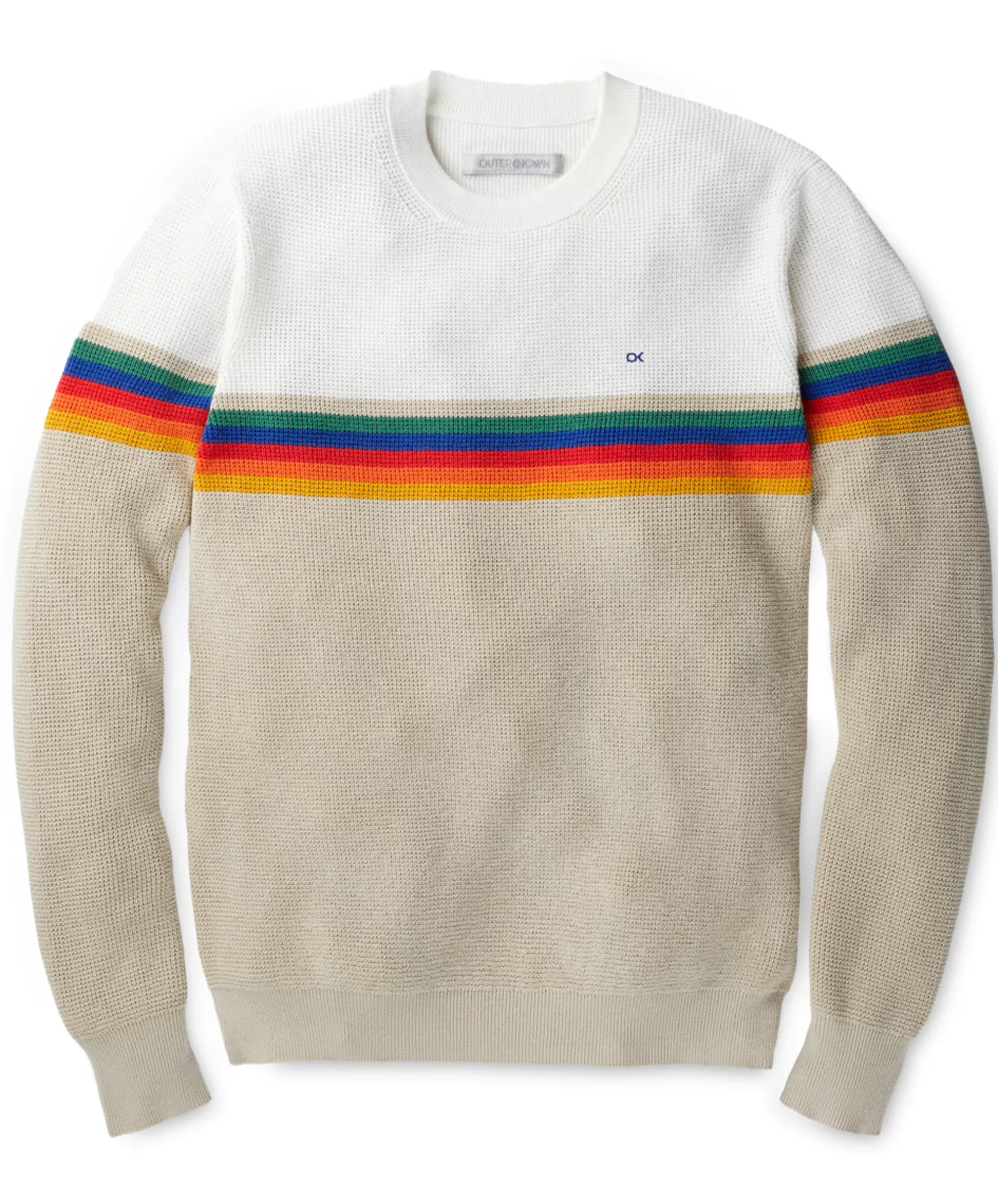 Outerknown Nostalgic Sweater Oatmeal Rainbow Cheap