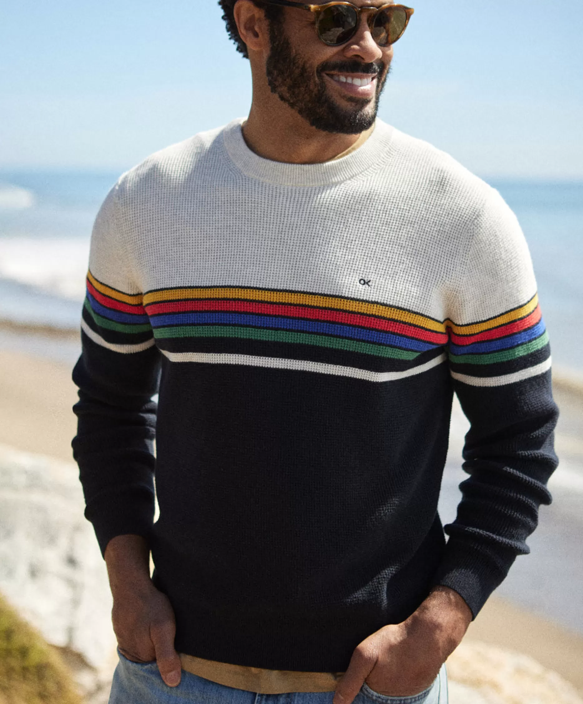 Outerknown Nostalgic Sweater Ok Retro Rainbow Hot