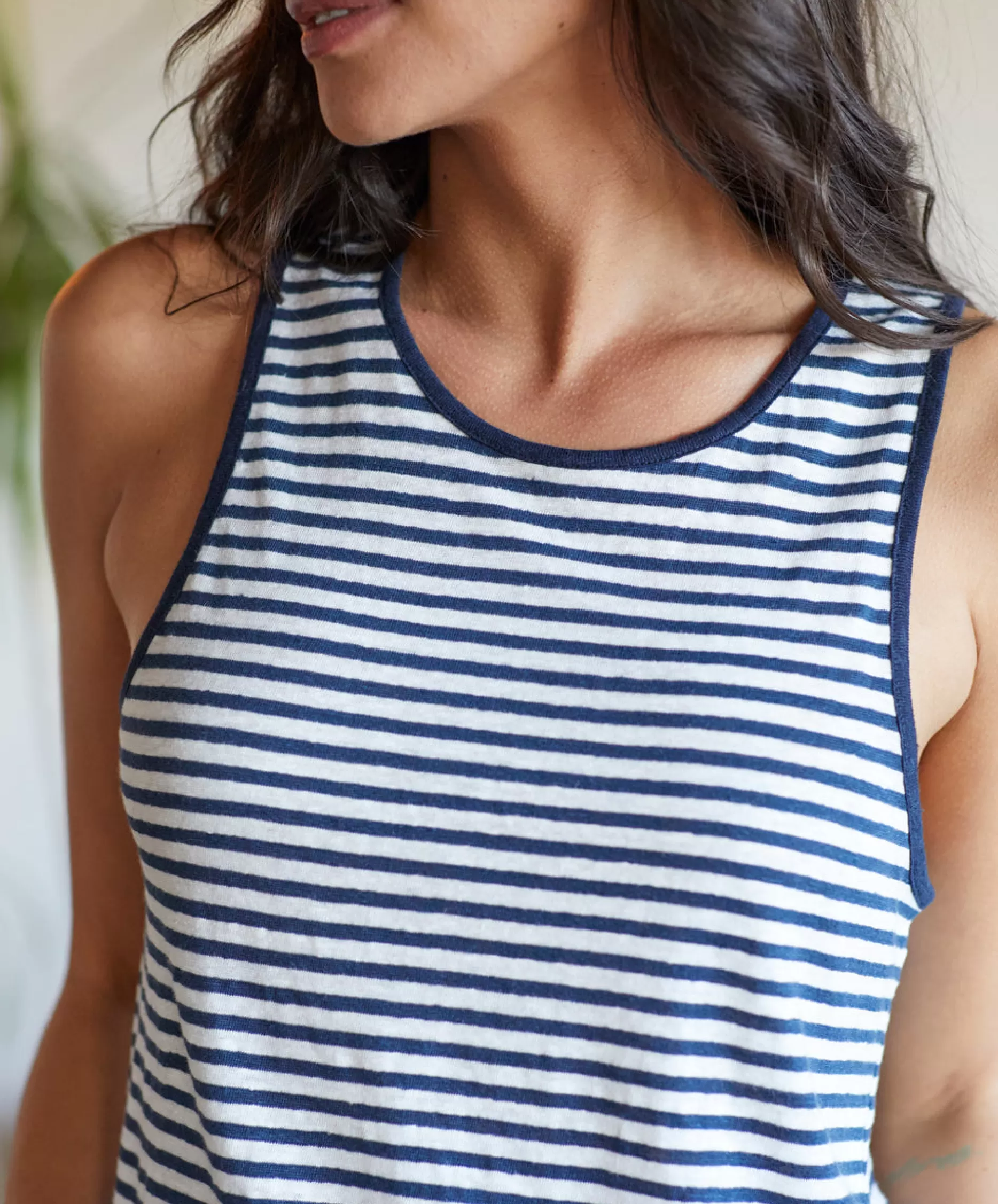 Outerknown Offshore Linen Tank Marine Lennox Stripe Fashion