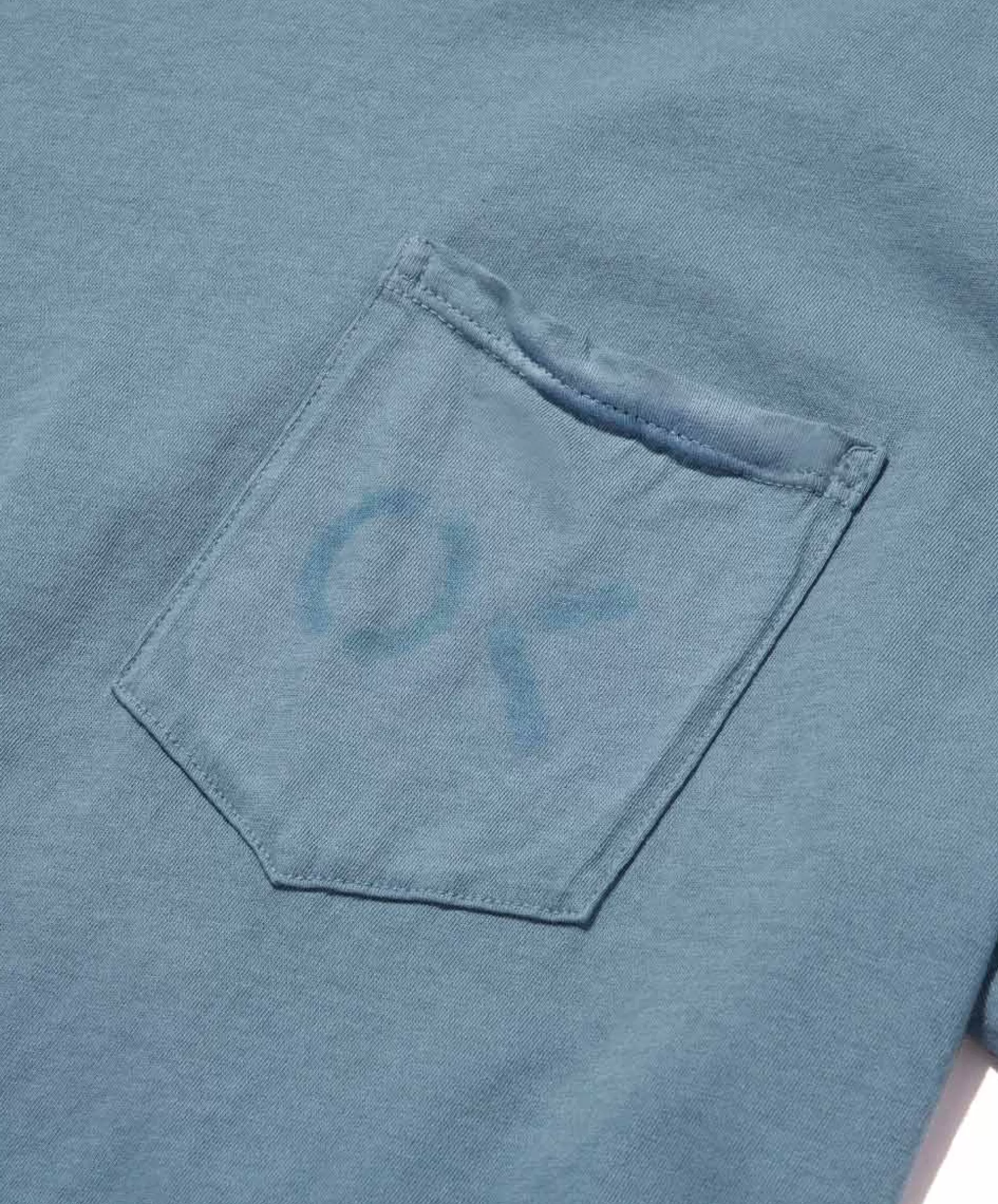 Outerknown Ok Pocket Stencil Tee Dusty Blue Store