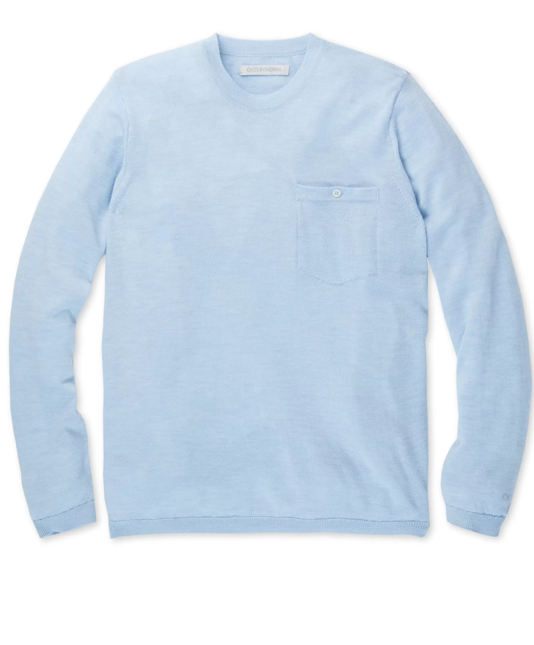 Outerknown Palisades Pocket Crew Heather Blue Discount