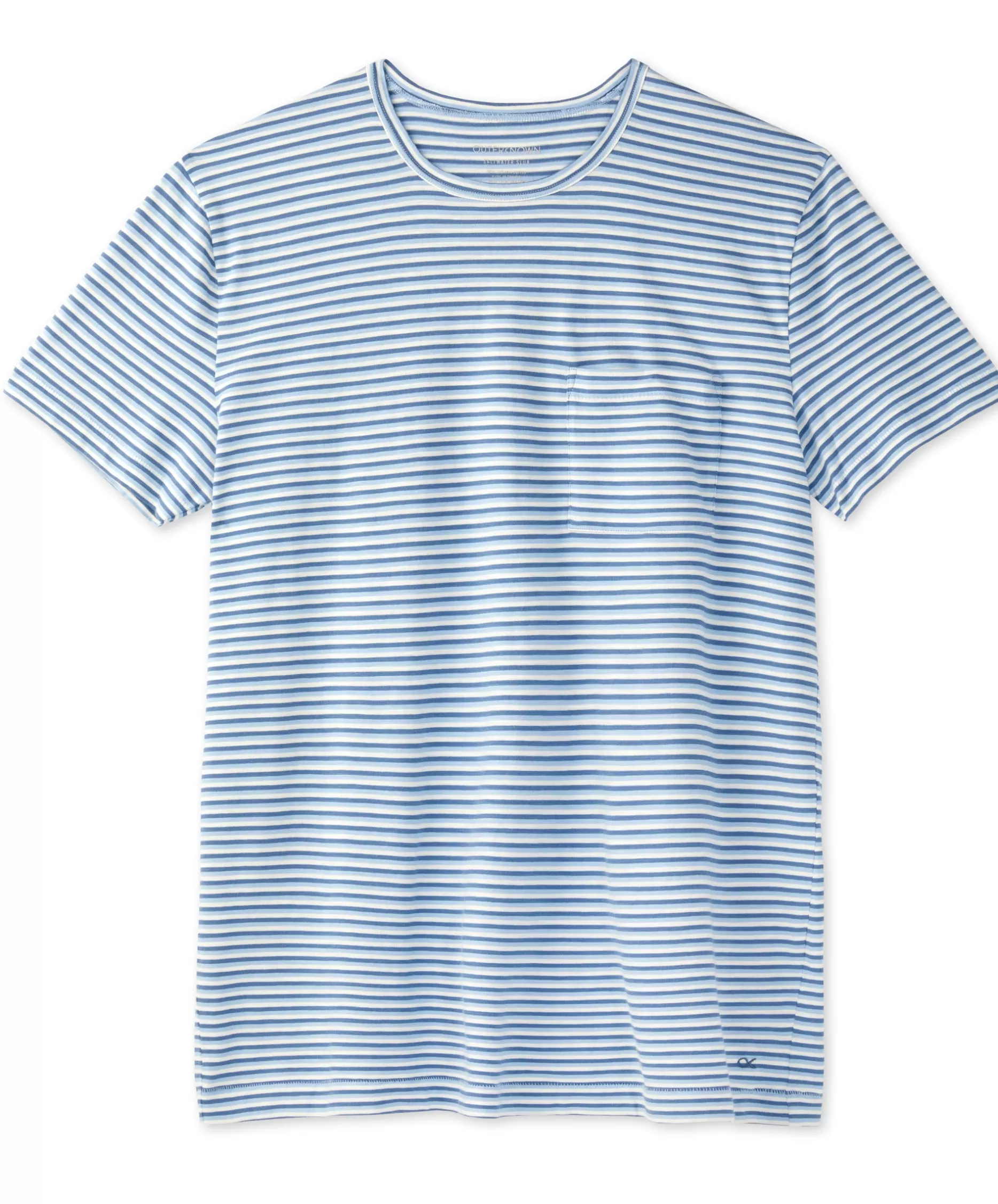 Outerknown Saltwater Slub Pocket Tee Blue Smoke Surf Stripe Online