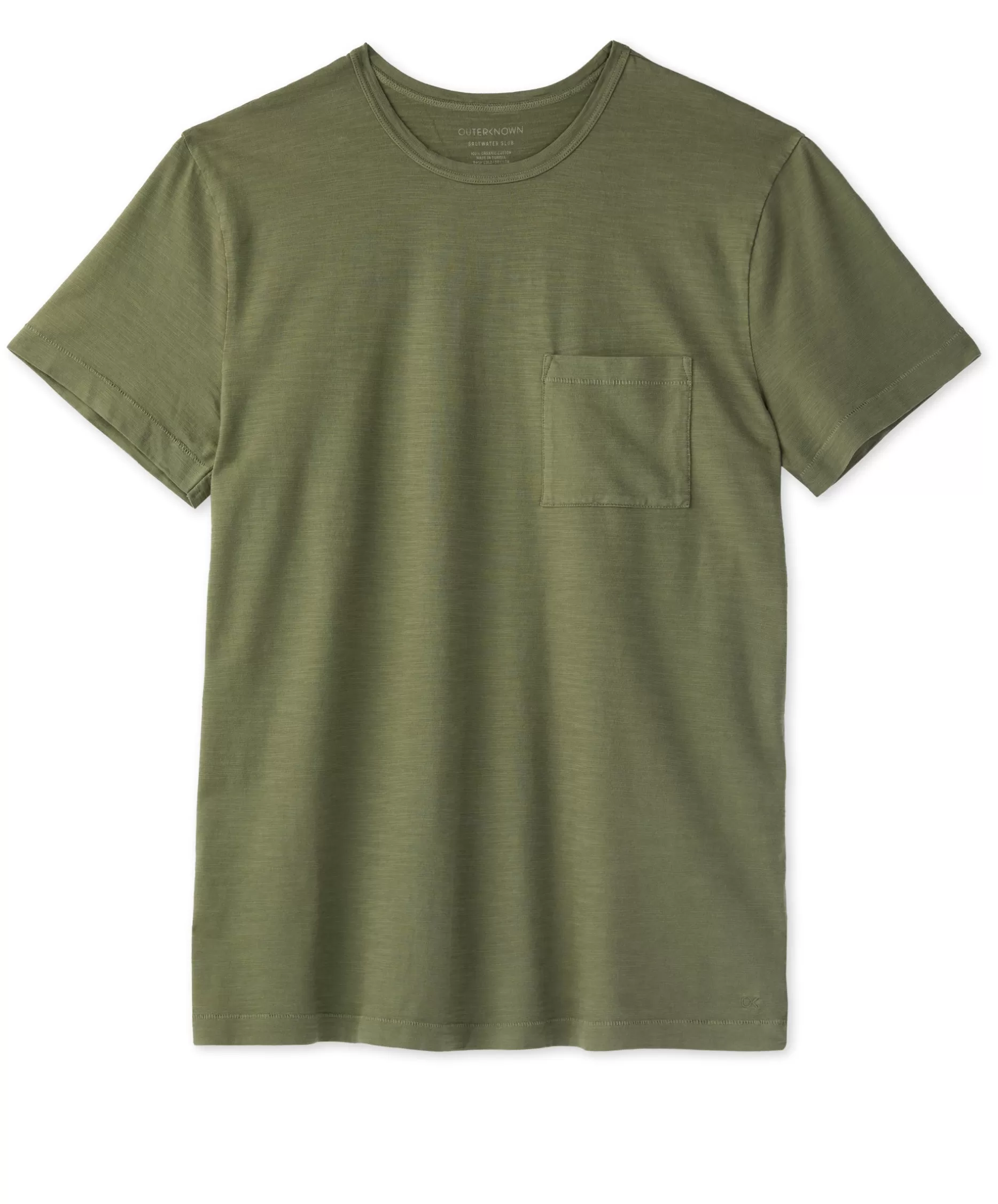 Outerknown Saltwater Slub Pocket Tee Faded Olive Sale