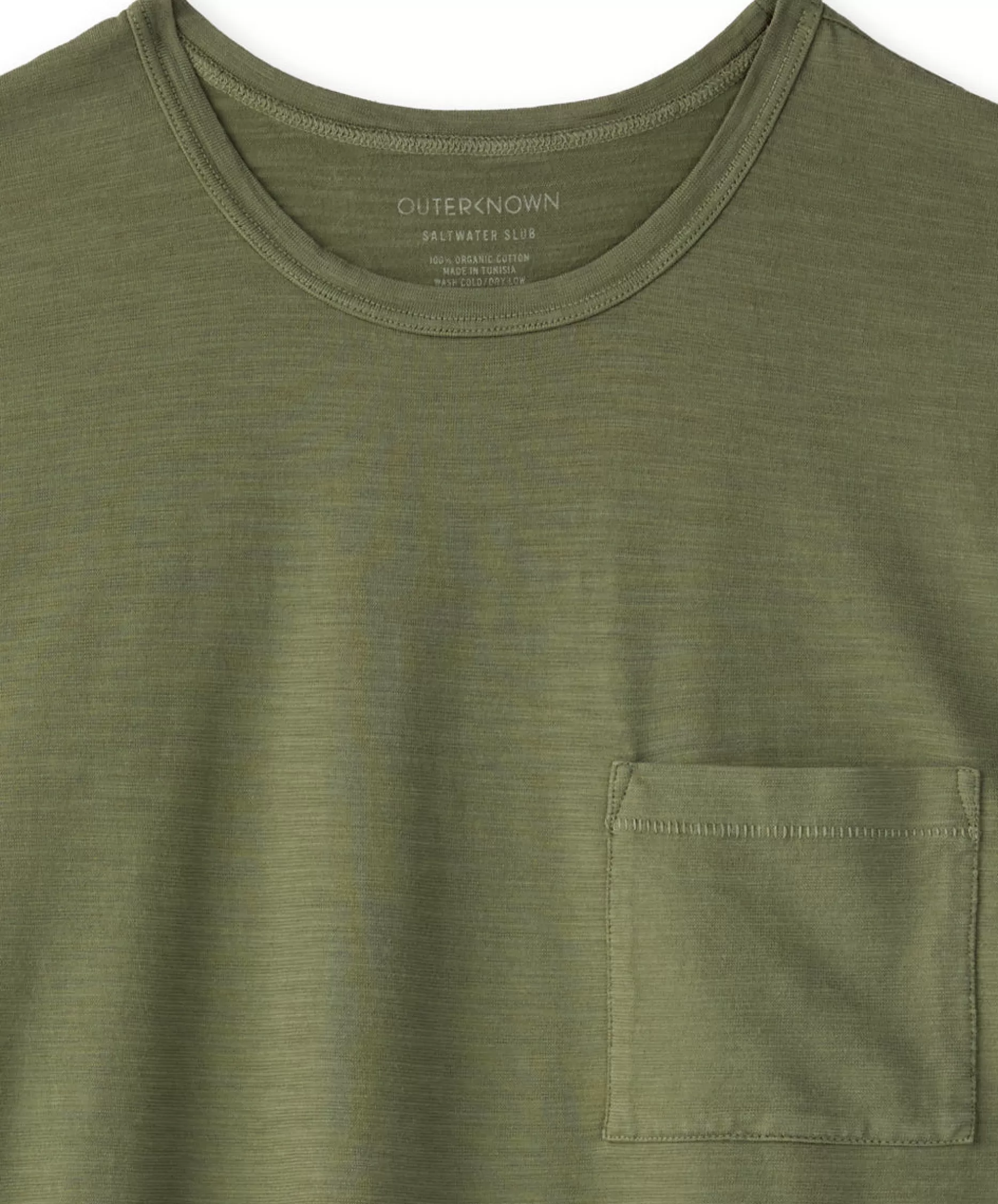 Outerknown Saltwater Slub Pocket Tee Faded Olive Sale