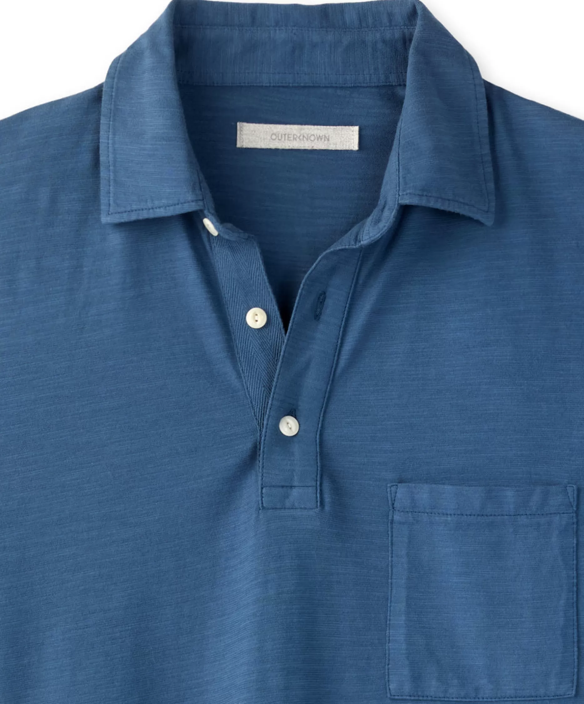 Outerknown Saltwater Slub Polo Midnight Blue Store