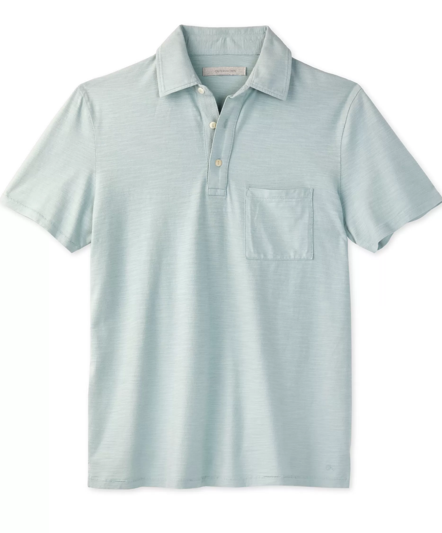 Outerknown Saltwater Slub Polo Grey Mist Clearance