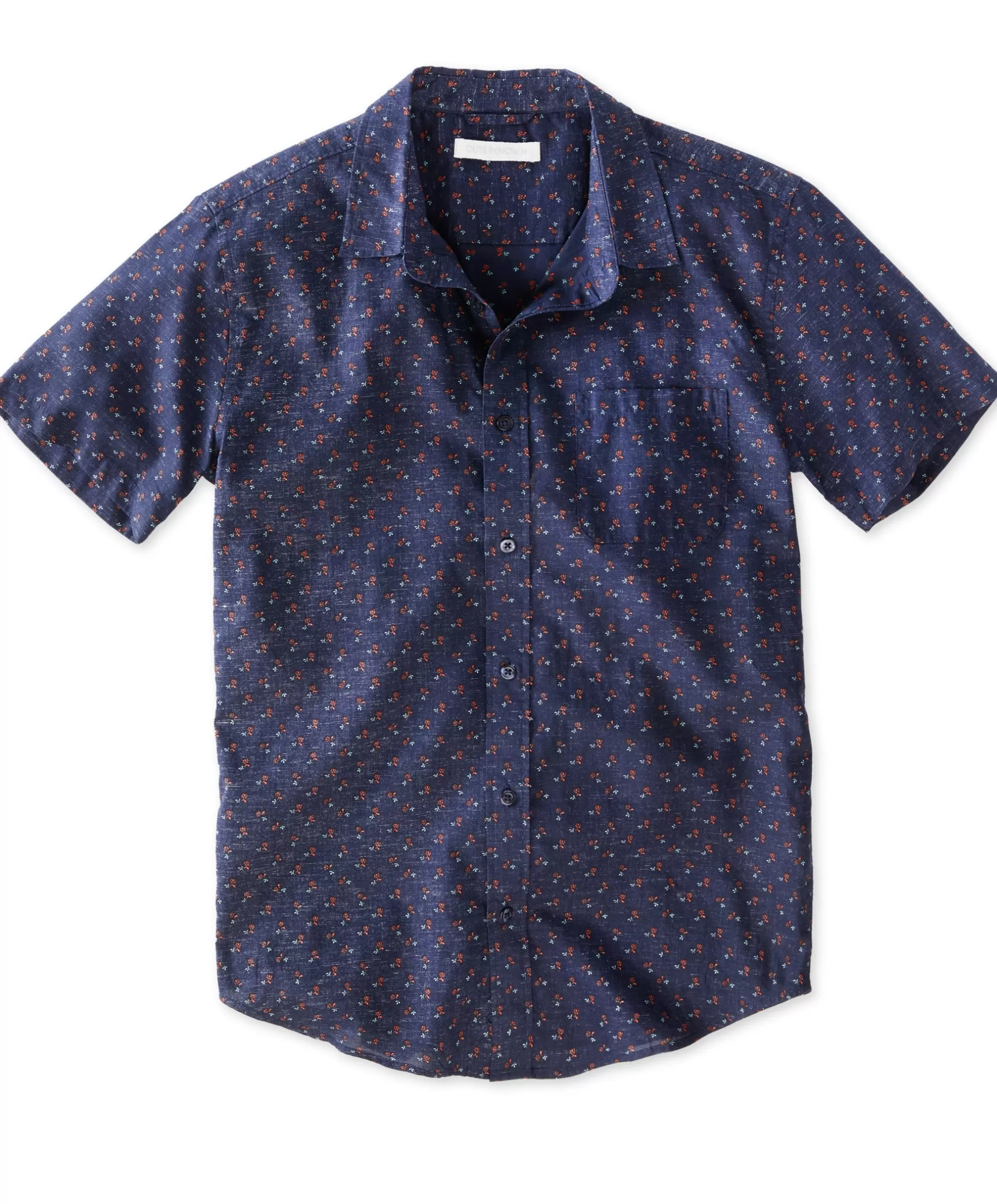 Outerknown S.E.A. Short Sleeve Shirt Dark Navy Meadow Sale