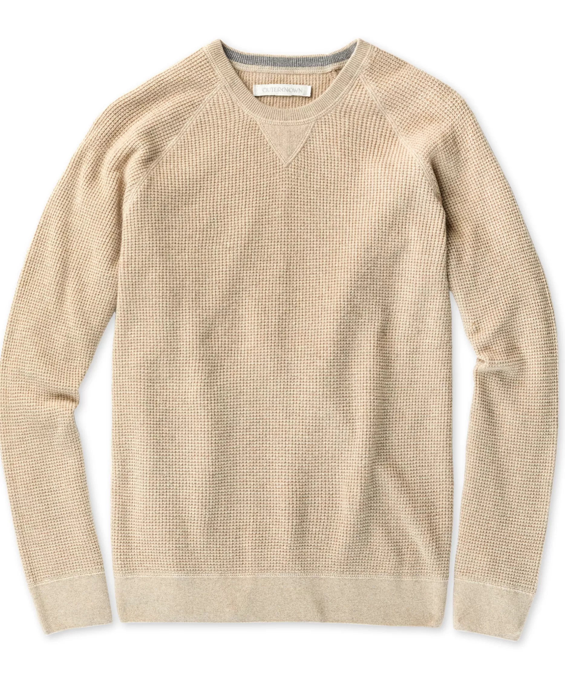 Outerknown Shelter Waffle Crew Heather Camel Cheap