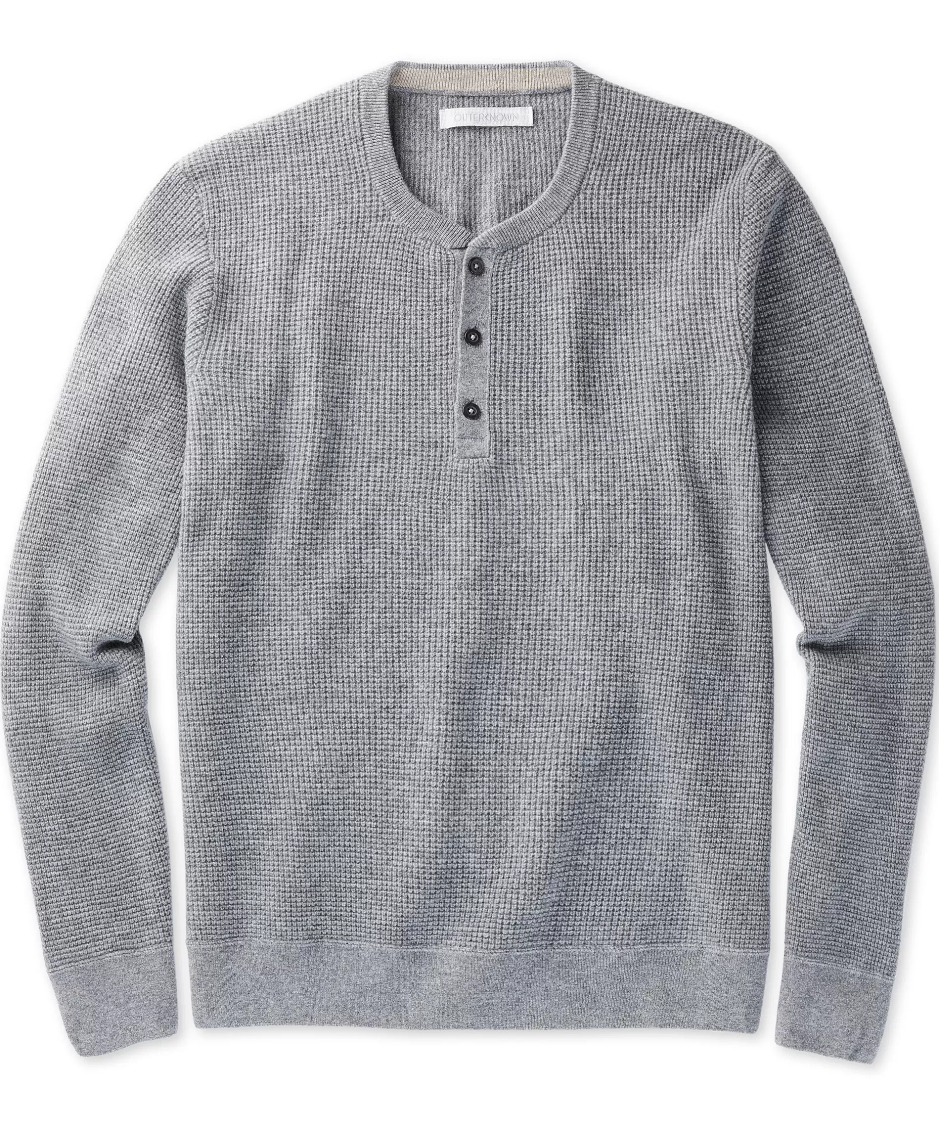 Outerknown Shelter Waffle Henley Heather Grey Best Sale