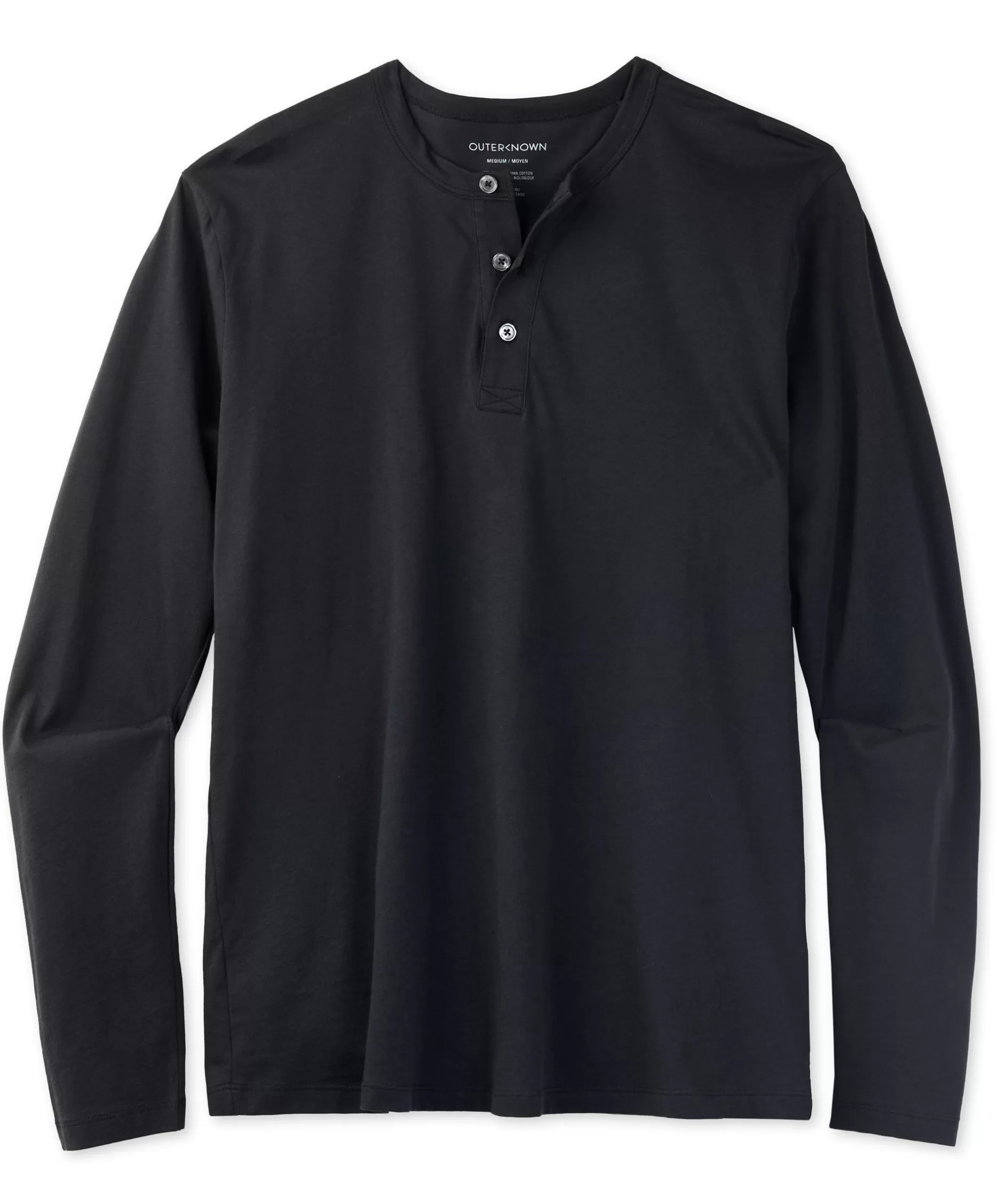 Outerknown Sojourn L/S Henley Pitch Black Shop