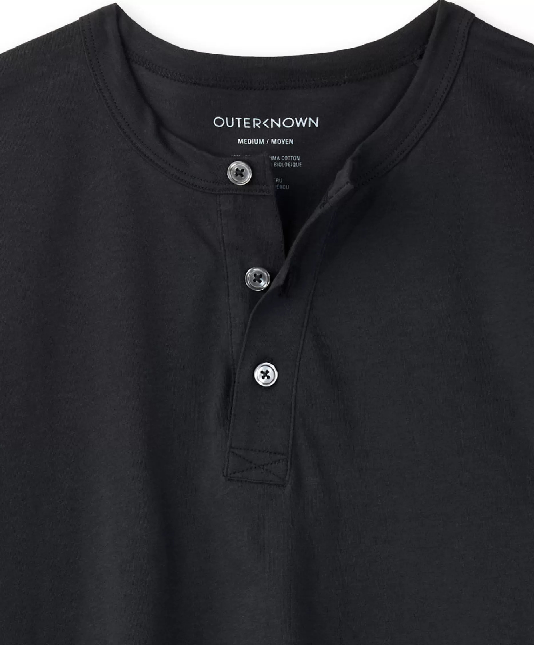 Outerknown Sojourn L/S Henley Pitch Black Shop