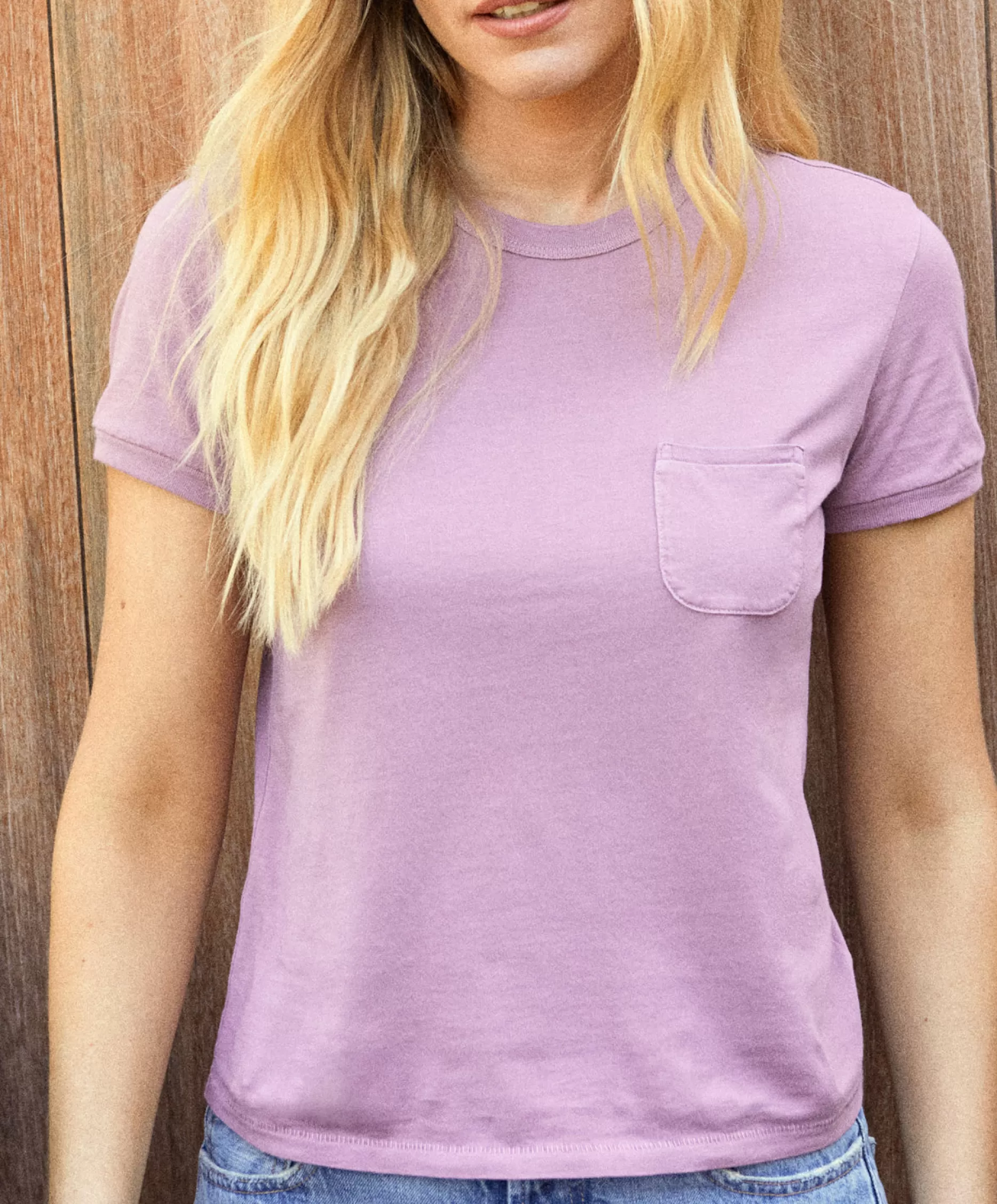 Outerknown Sojourn Shrunken Pocket Tee Dusty Plum Flash Sale