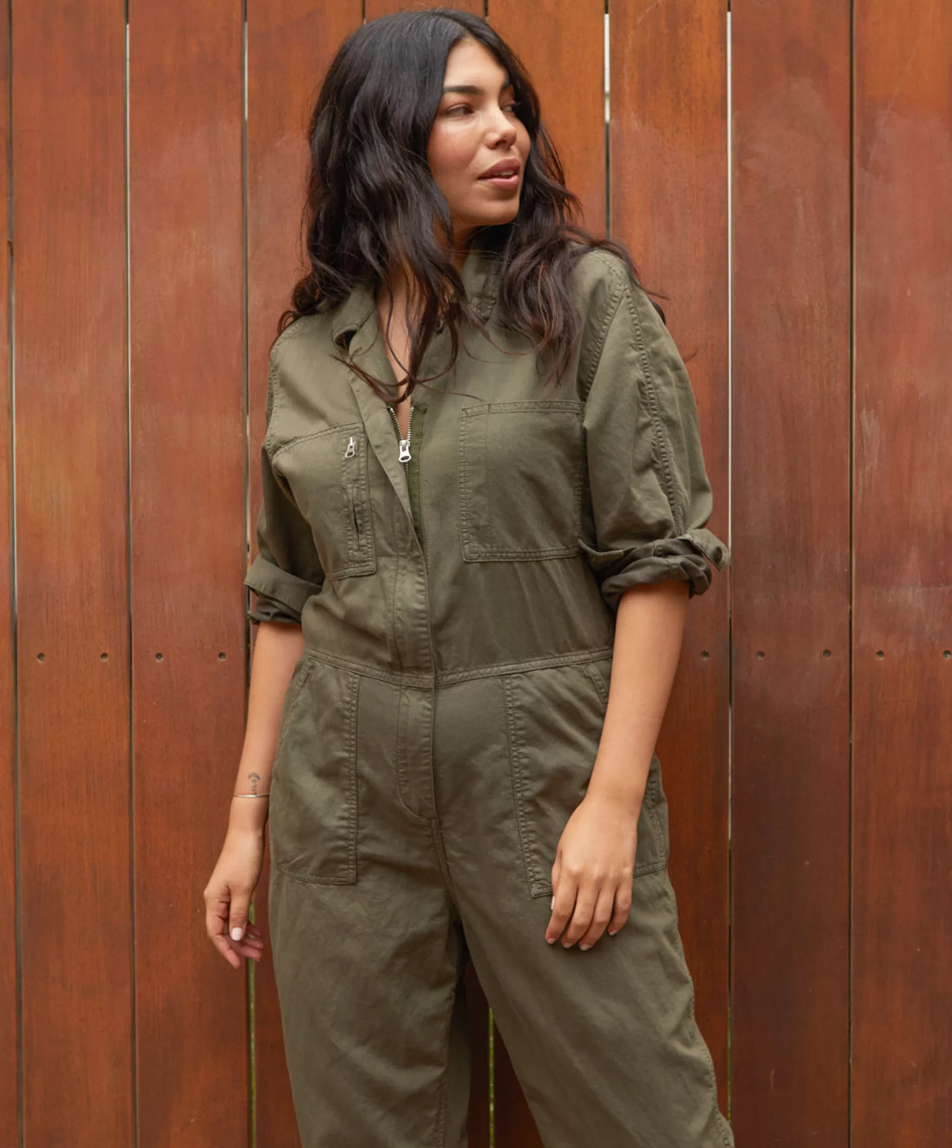 Outerknown Station Jumpsuit Olive Night Discount