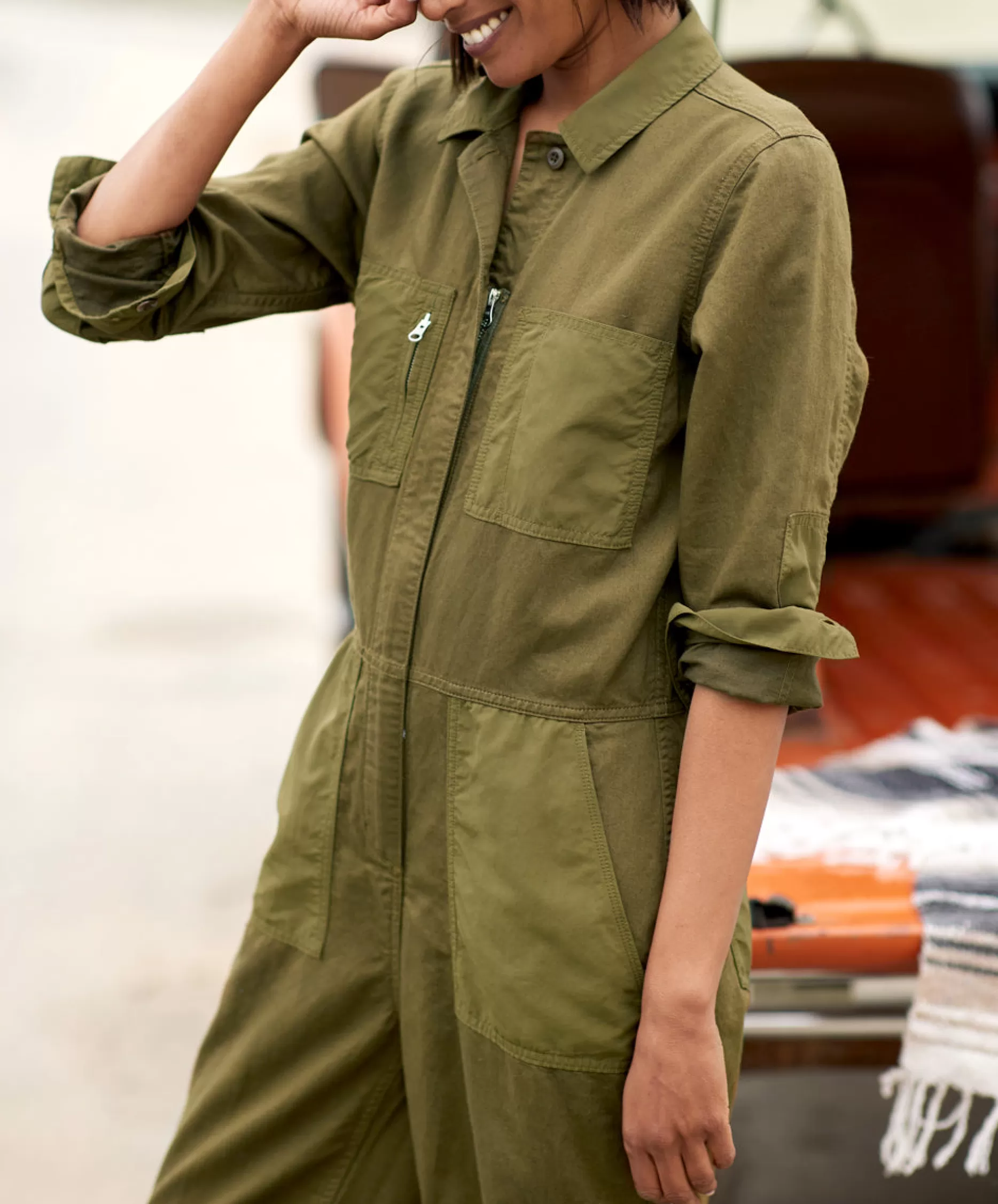 Outerknown Station Utility Jumpsuit Olive Branch Best Sale