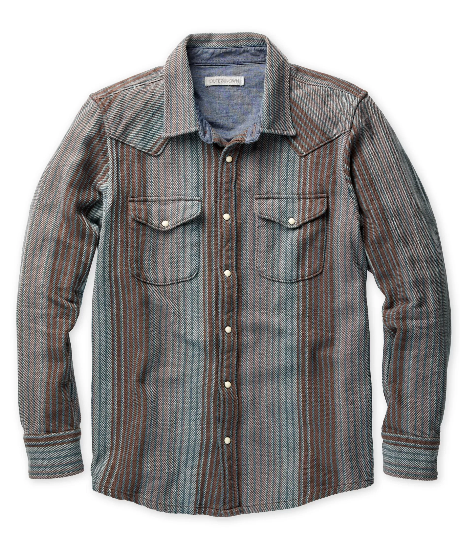 Outerknown Westerly Blanket Shirt Coffee Reuben Stripe Fashion