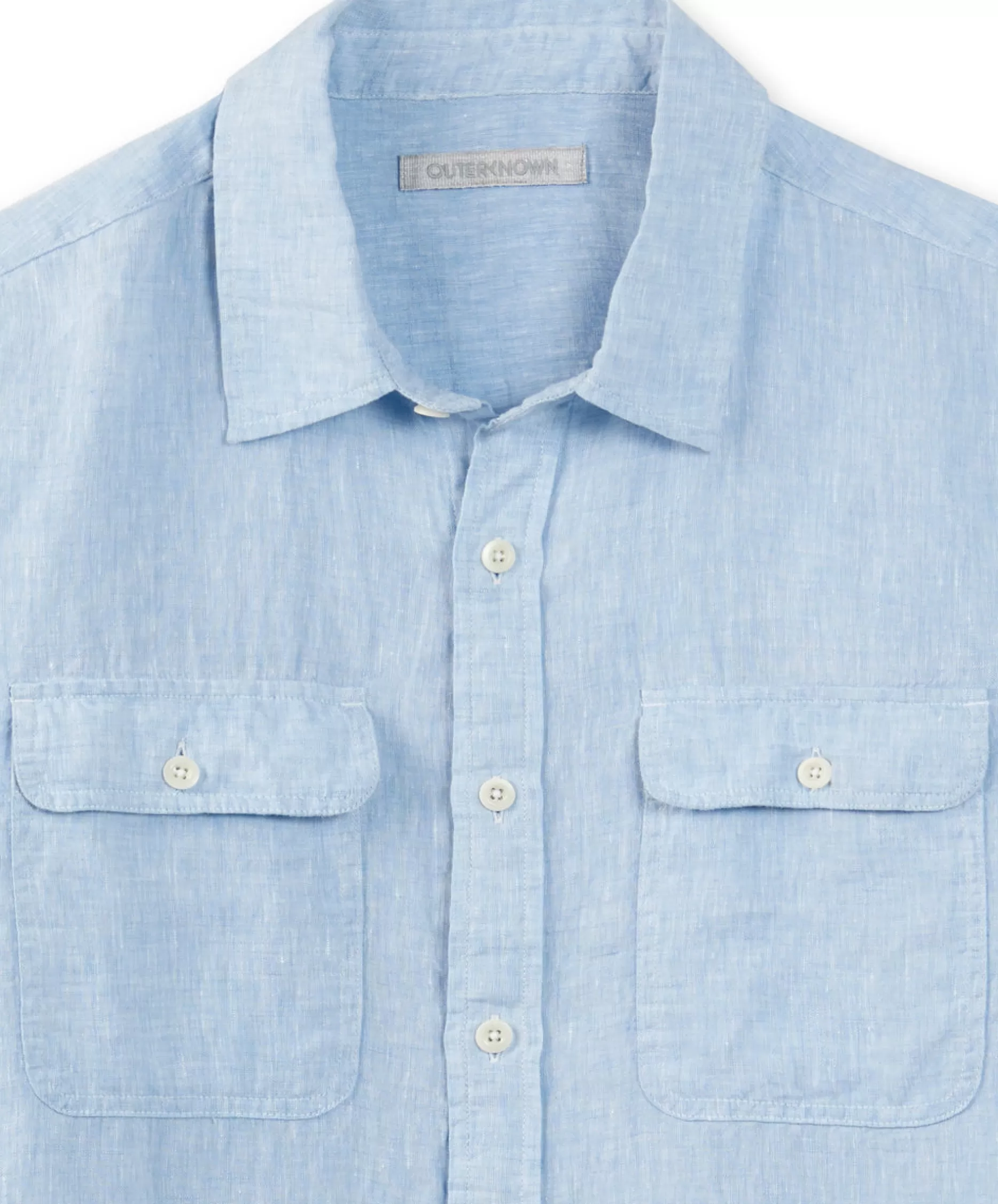 Outerknown Windward Linen Shirt Chambray Clearance