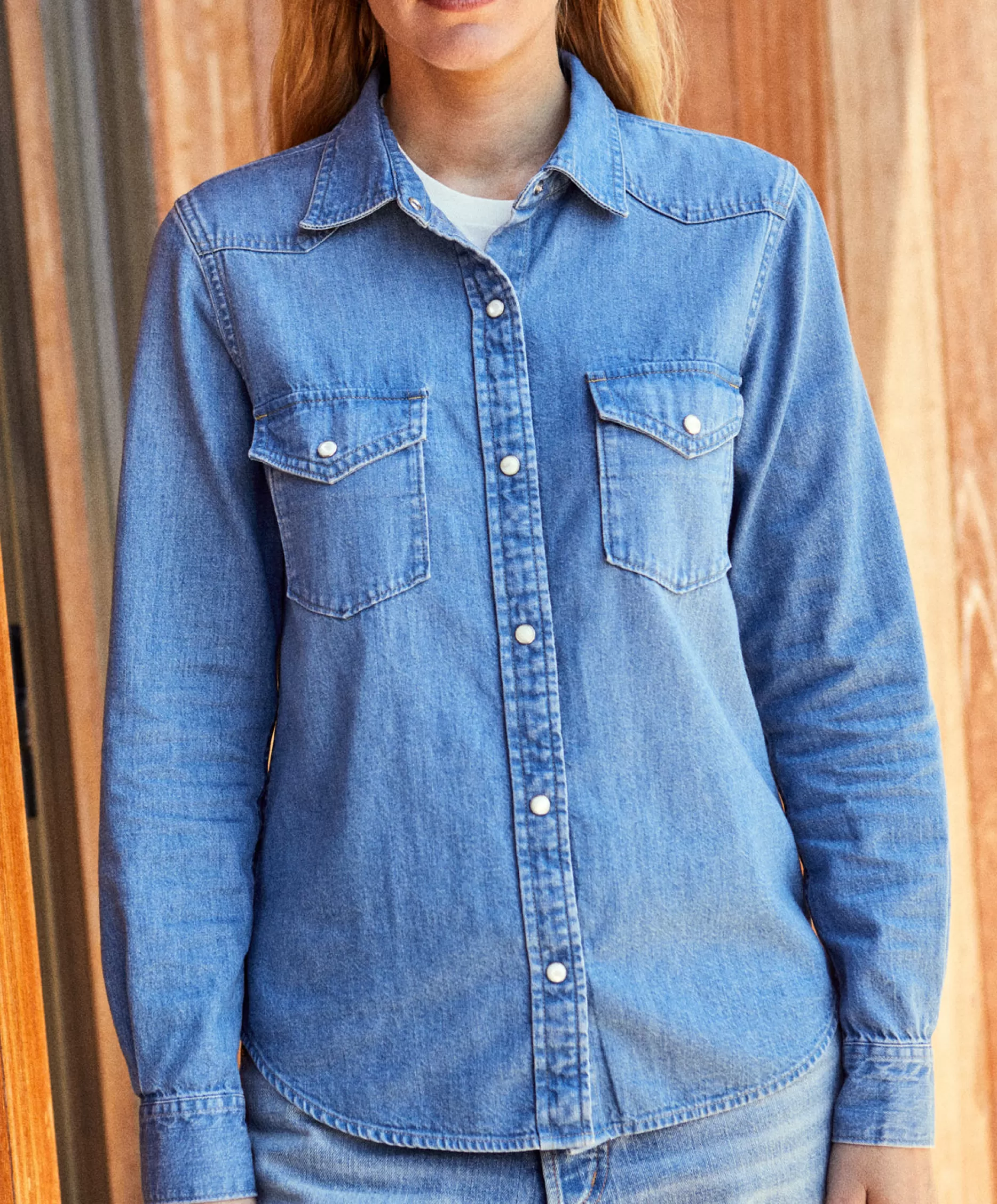 Outerknown Wyatt Western Denim Shirt Vintage Wash Fashion